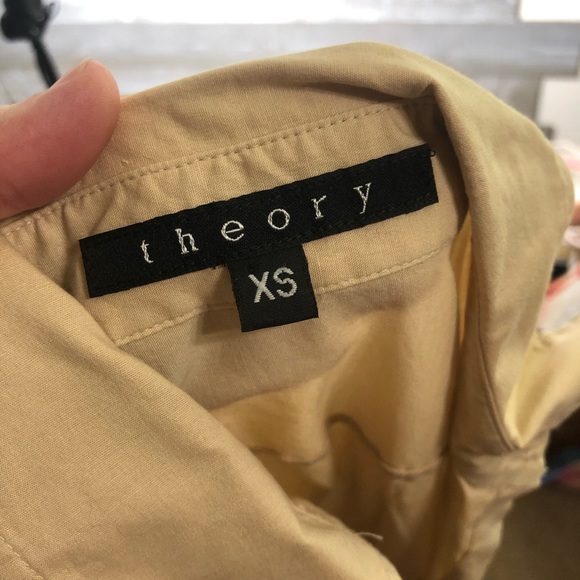 Theory vintage 90s khaki belted button shirt dress - Picture 5 of 6